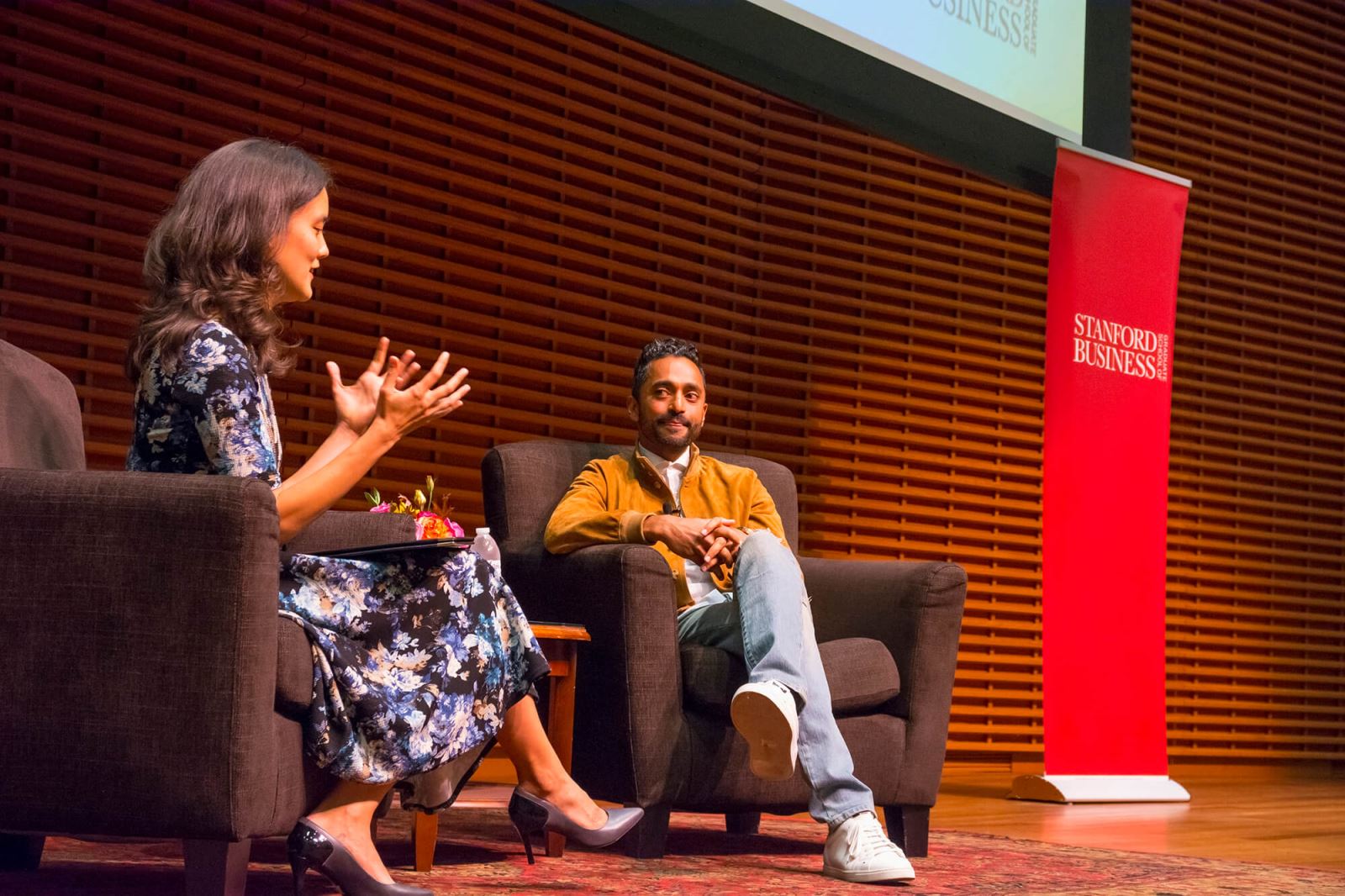  Chamath Palihapitiya speaks at fireside chat on campus. 