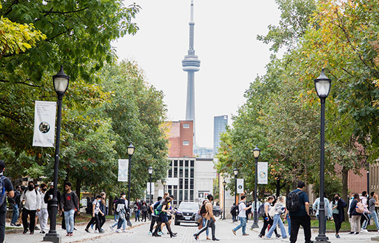 Students walking on campus