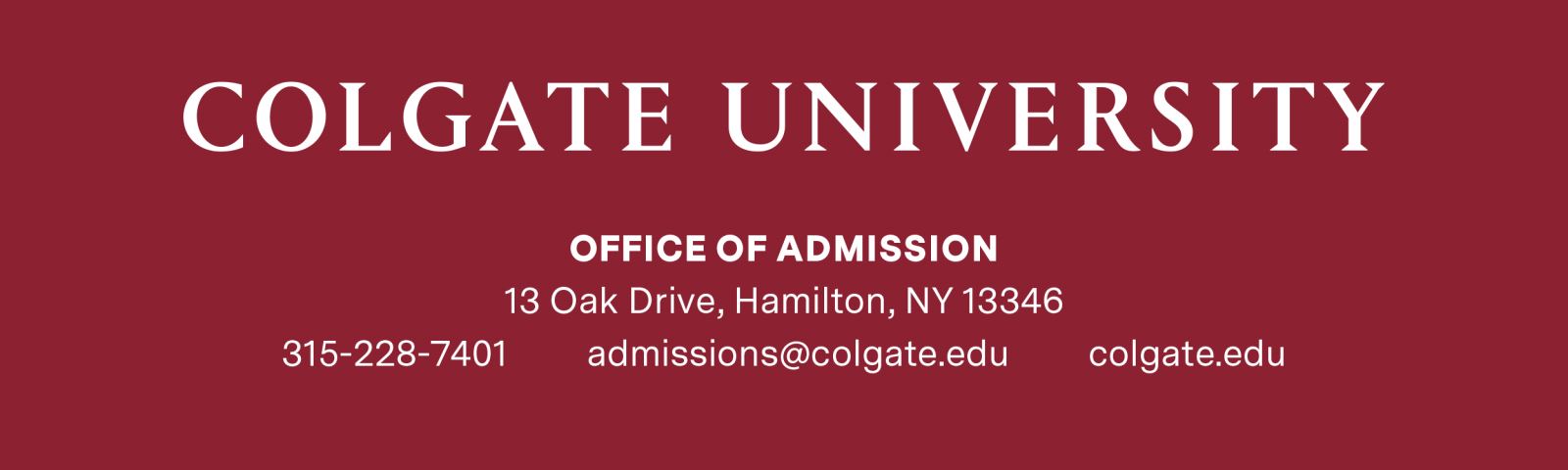 Colgate University footer and social icons