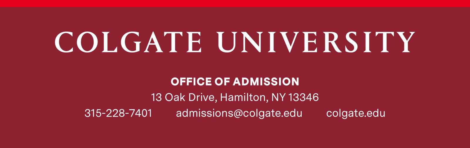 Colgate University Admission Footer