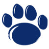 Navy paw print graphic icon